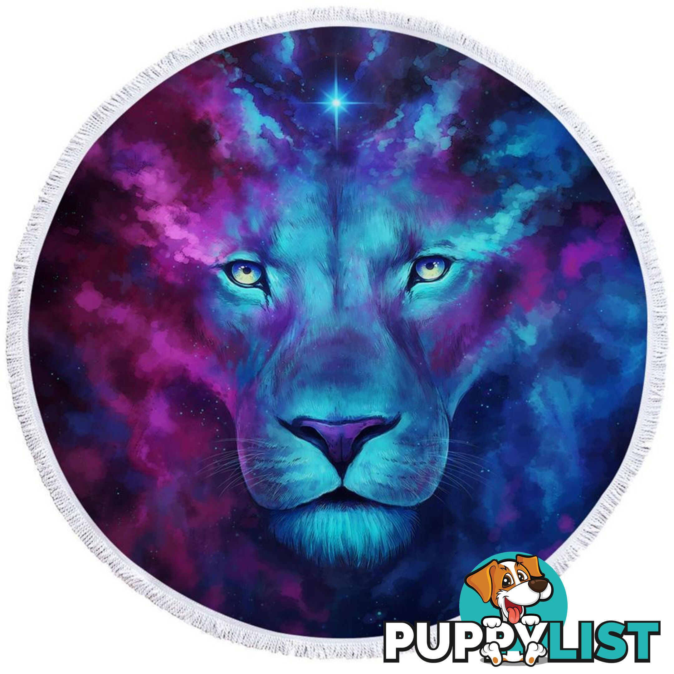 Space Colors Lion Art Beach Towel - Towel - 7427046312547