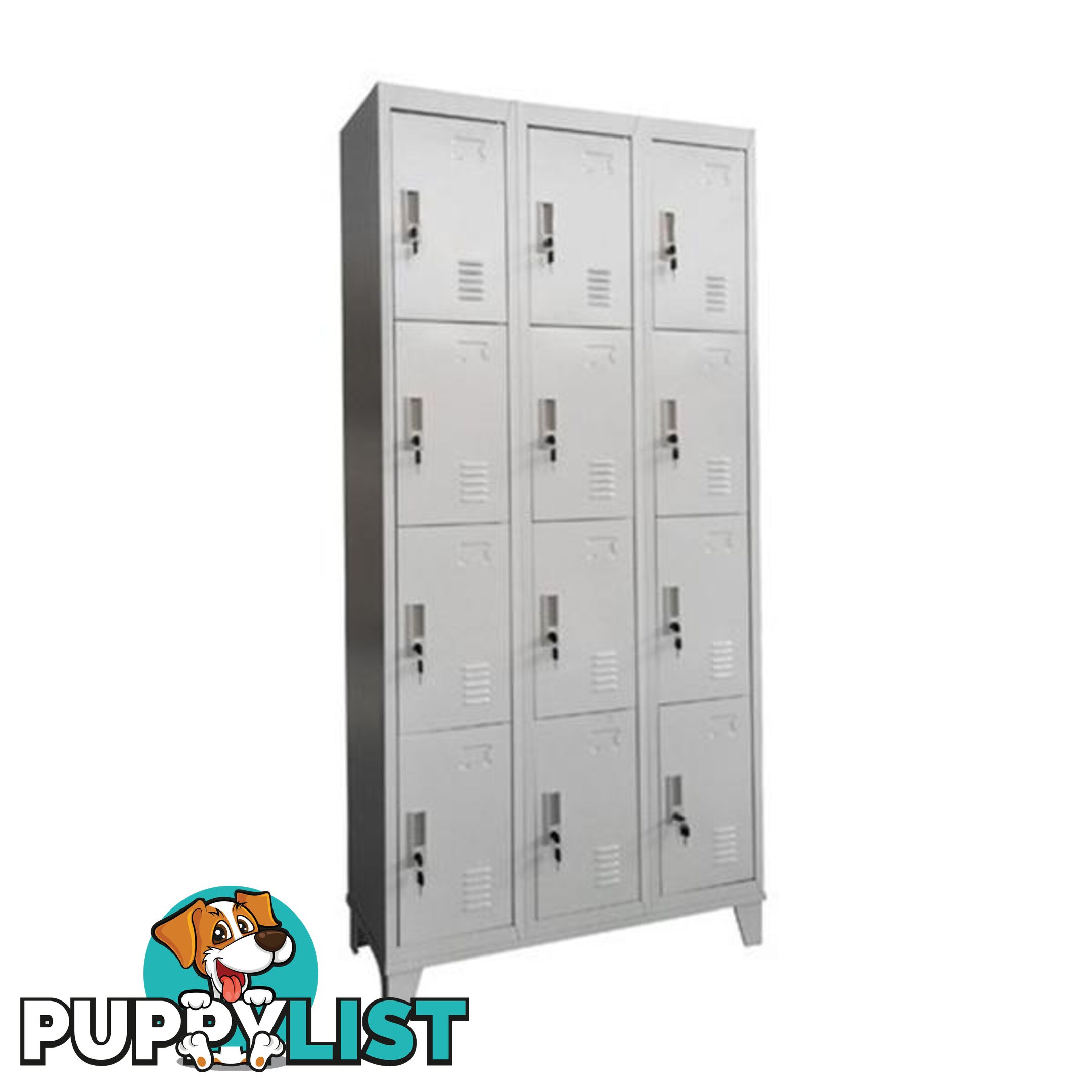 12 Door Locker Light Grey - Steel Locker - 7427046146722