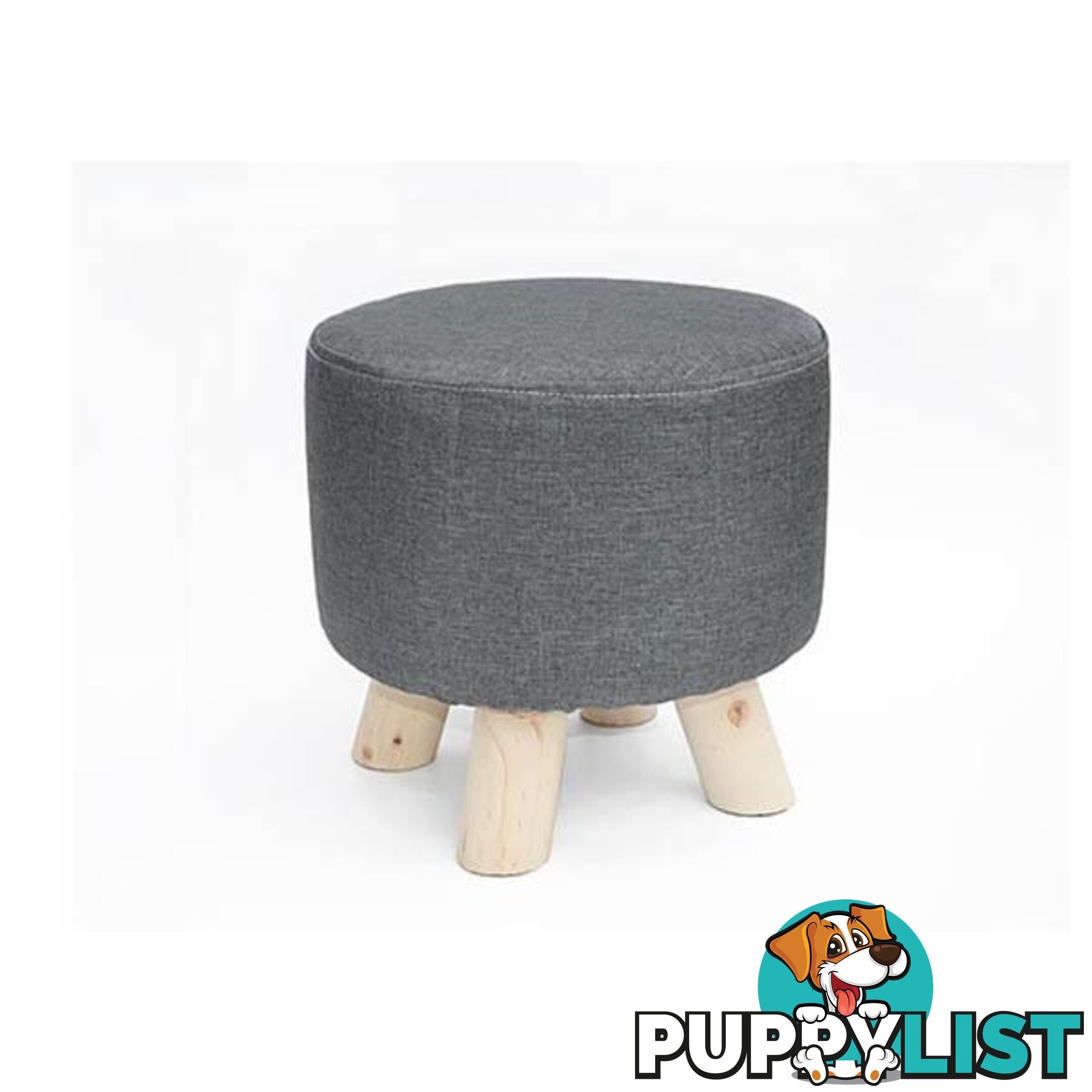 Fabric Ottoman Footstool Rest Pouffe Wood Storage Padded Seat - Randy & Travis Machinery - 787976577391