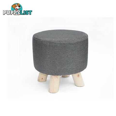 Fabric Ottoman Footstool Rest Pouffe Wood Storage Padded Seat - Randy & Travis Machinery - 787976577391