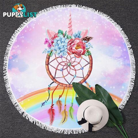 Unicorn Dream Catcher Beach Towel - Towel - 7427046332743