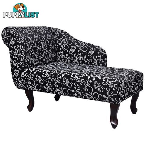 Chaise Lounge With Floral Pattern Fabric Black - Unbranded - 7427046240918