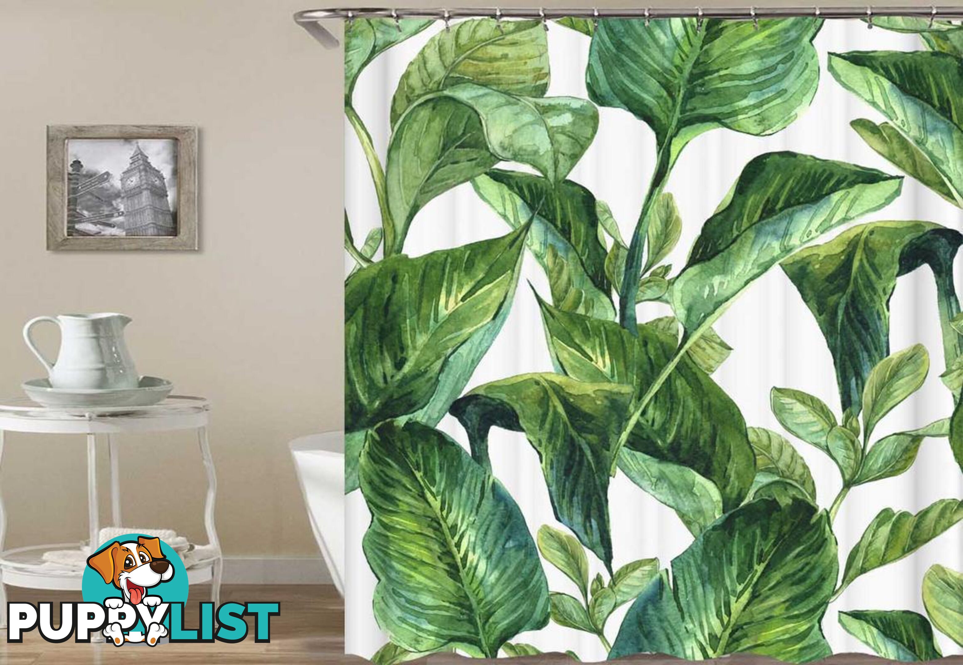 Bird Of Paradise Fresh Leaves Shower Curtain - Curtain - 7427046071307