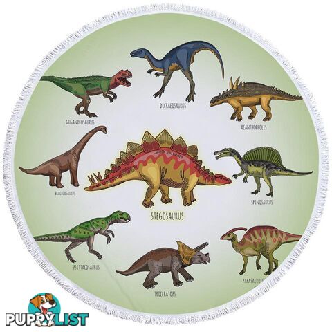 Multi Colored Dinosaurs Beach Towel - Towel - 7427046320467