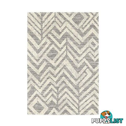 Polypropylene Harlem Charcoal Cream Rug 160 X 230 Cm - Unbranded - 787976629793