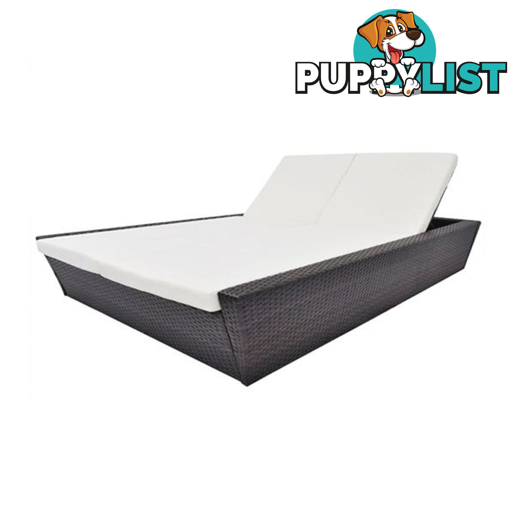 Outdoor Lounge Bed With Cushion Poly Rattan - Lounge Bed - 7427046256261