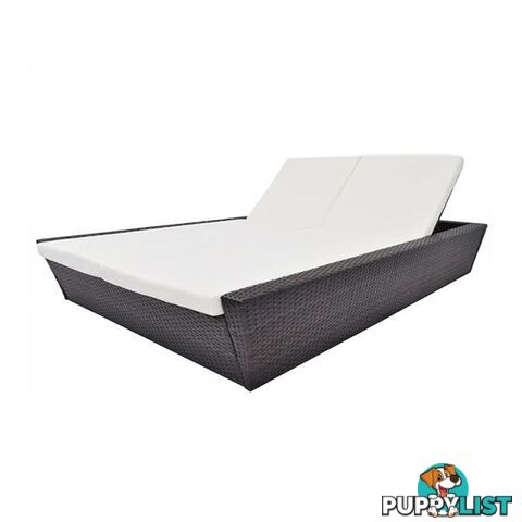 Outdoor Lounge Bed With Cushion Poly Rattan - Lounge Bed - 7427046256261