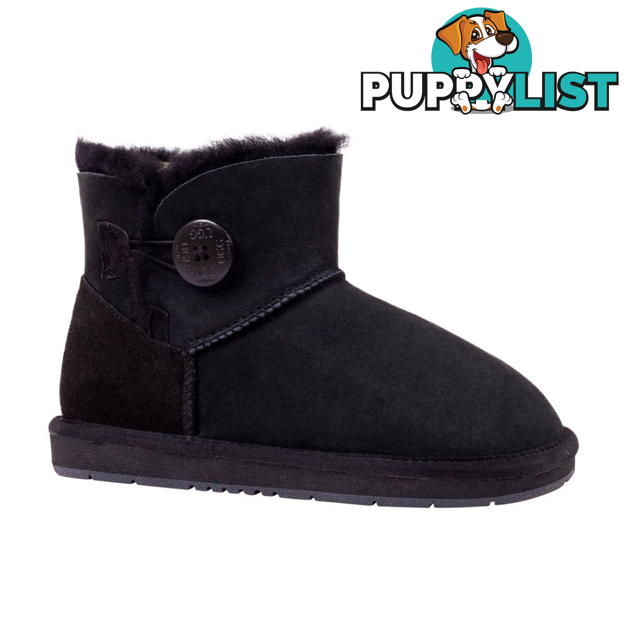 UGGS Mini Button Sheepskin Clove 5883 Unisex Black - UGG - 822427509306