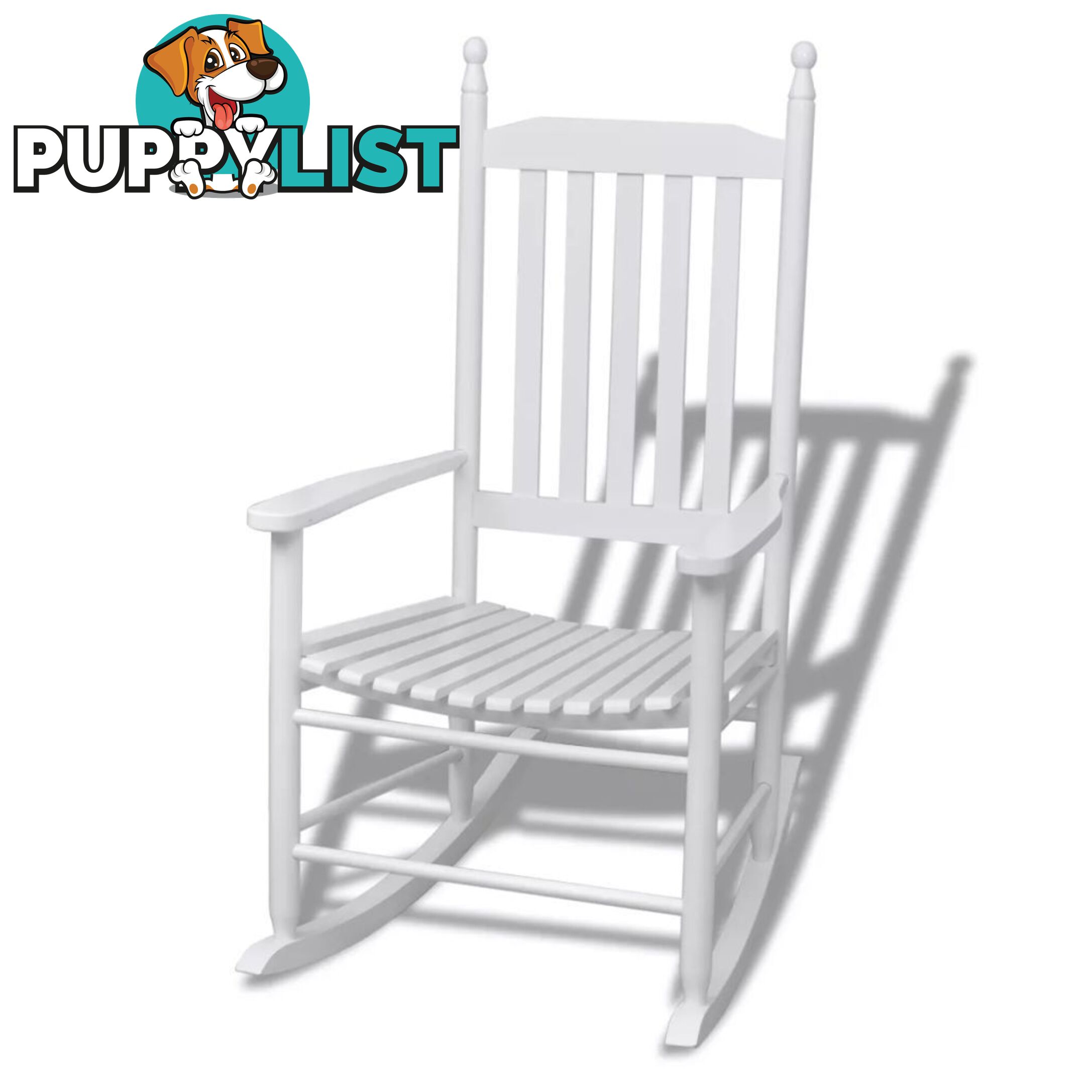 Rocking Chair With Curved Seat Wood - White - Unbranded - 4326500414335