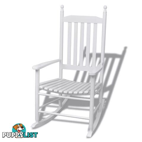 Rocking Chair With Curved Seat Wood - White - Unbranded - 4326500414335