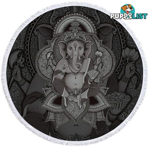 Grey Ganesh Beach Towel - Towel - 7427046325110