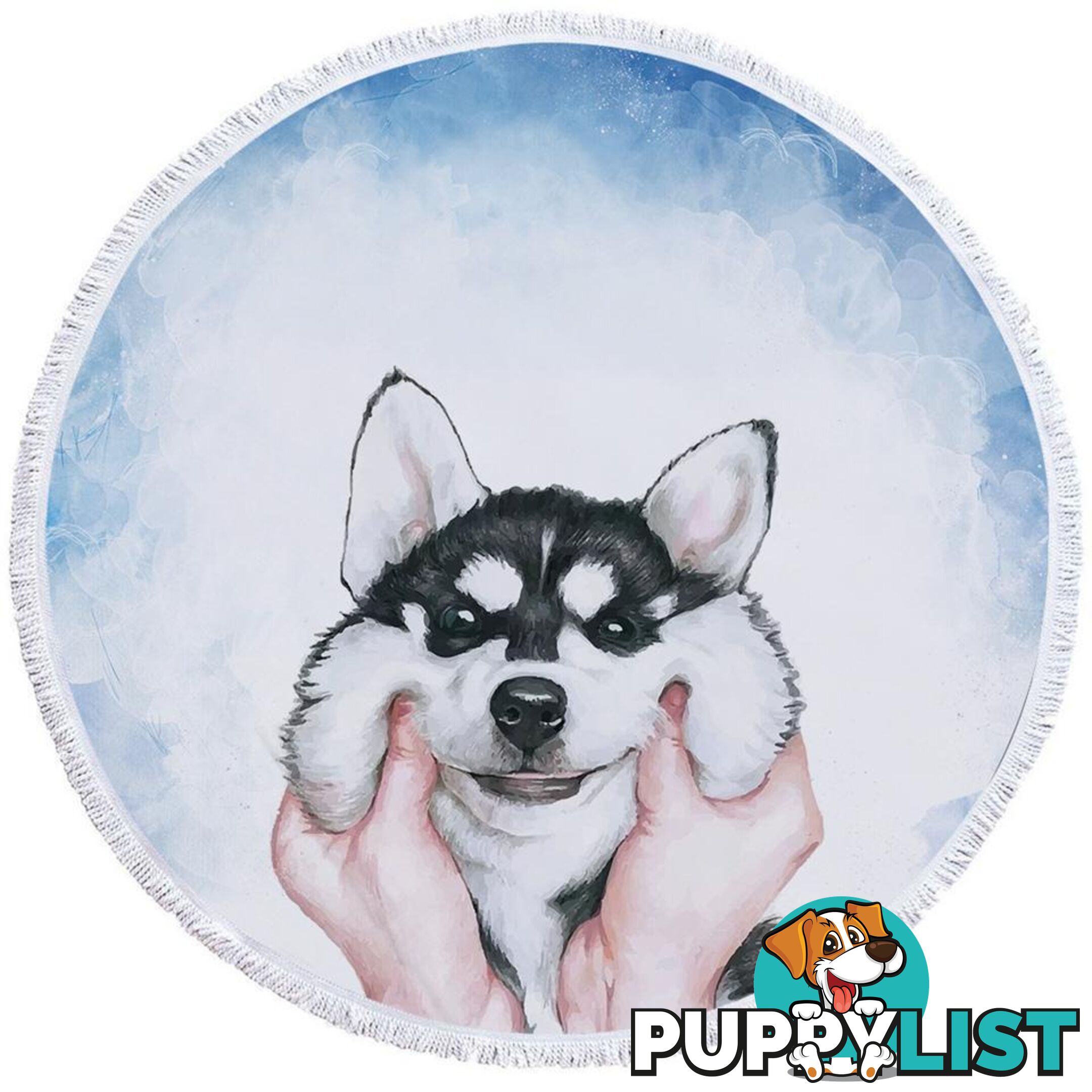 Funny and Cute Husky Beach Towel - Towel - 7427046328524