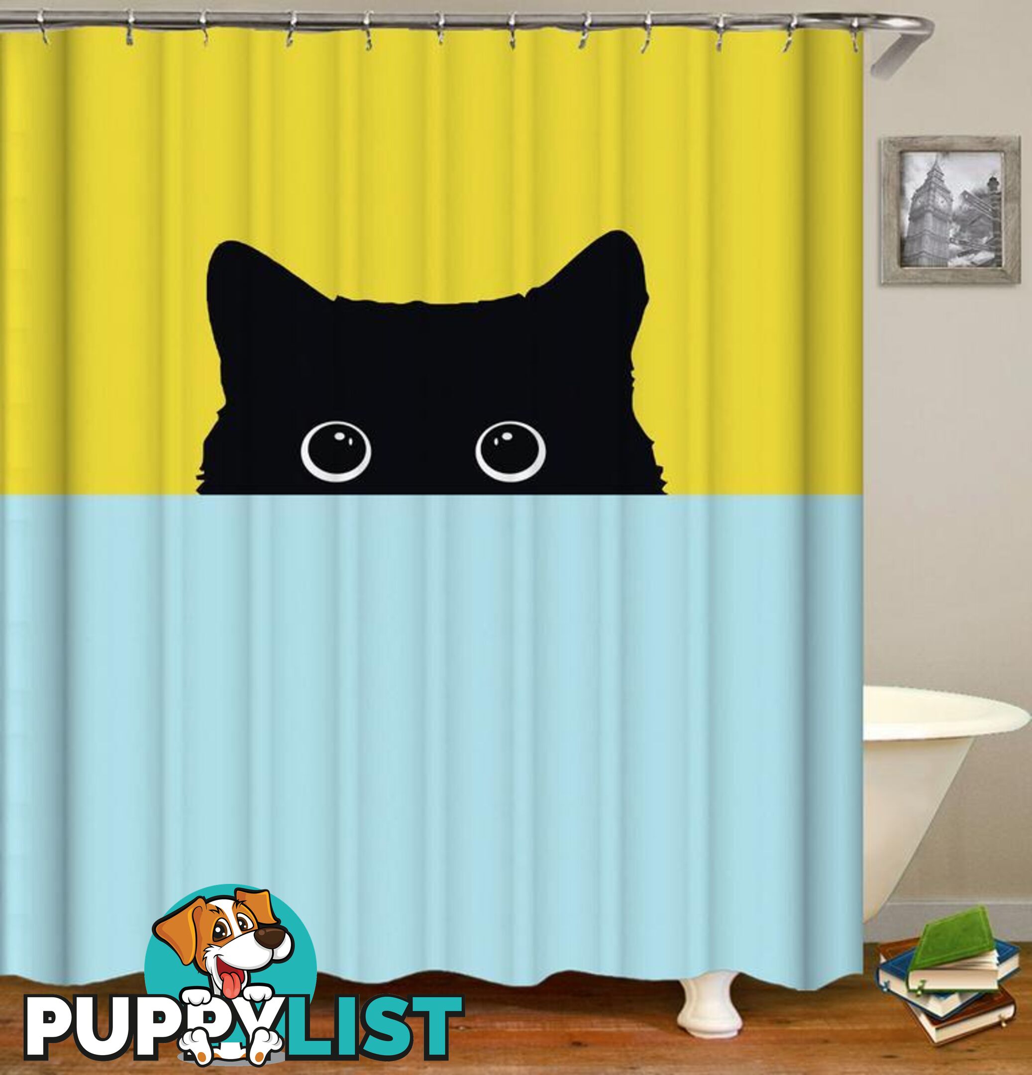 Shy Cat Shower Curtain - Curtain - 7427045963740