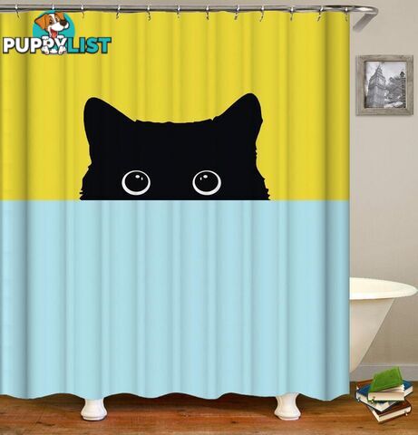 Shy Cat Shower Curtain - Curtain - 7427045963740