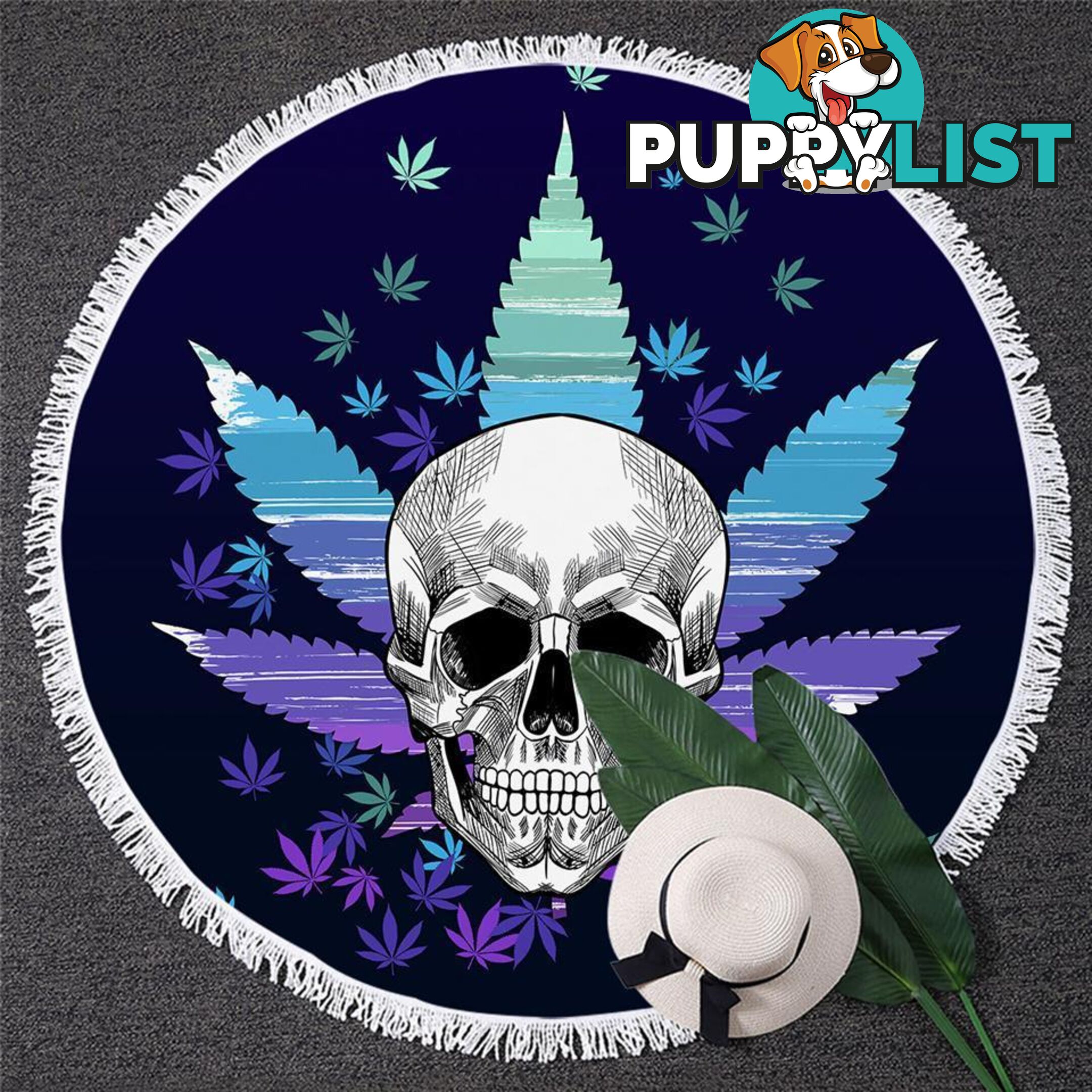 420 Skull Beach Towel - Towel - 7427046332910