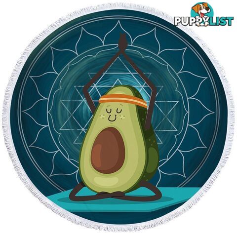 Funny Yoga Avocado Beach Towel - Towel - 7427046316392