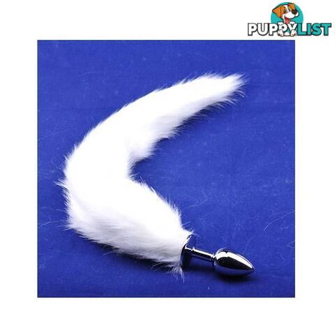 Metal Butt Plug Small With White Tail - Adult Toys - 7427046367455