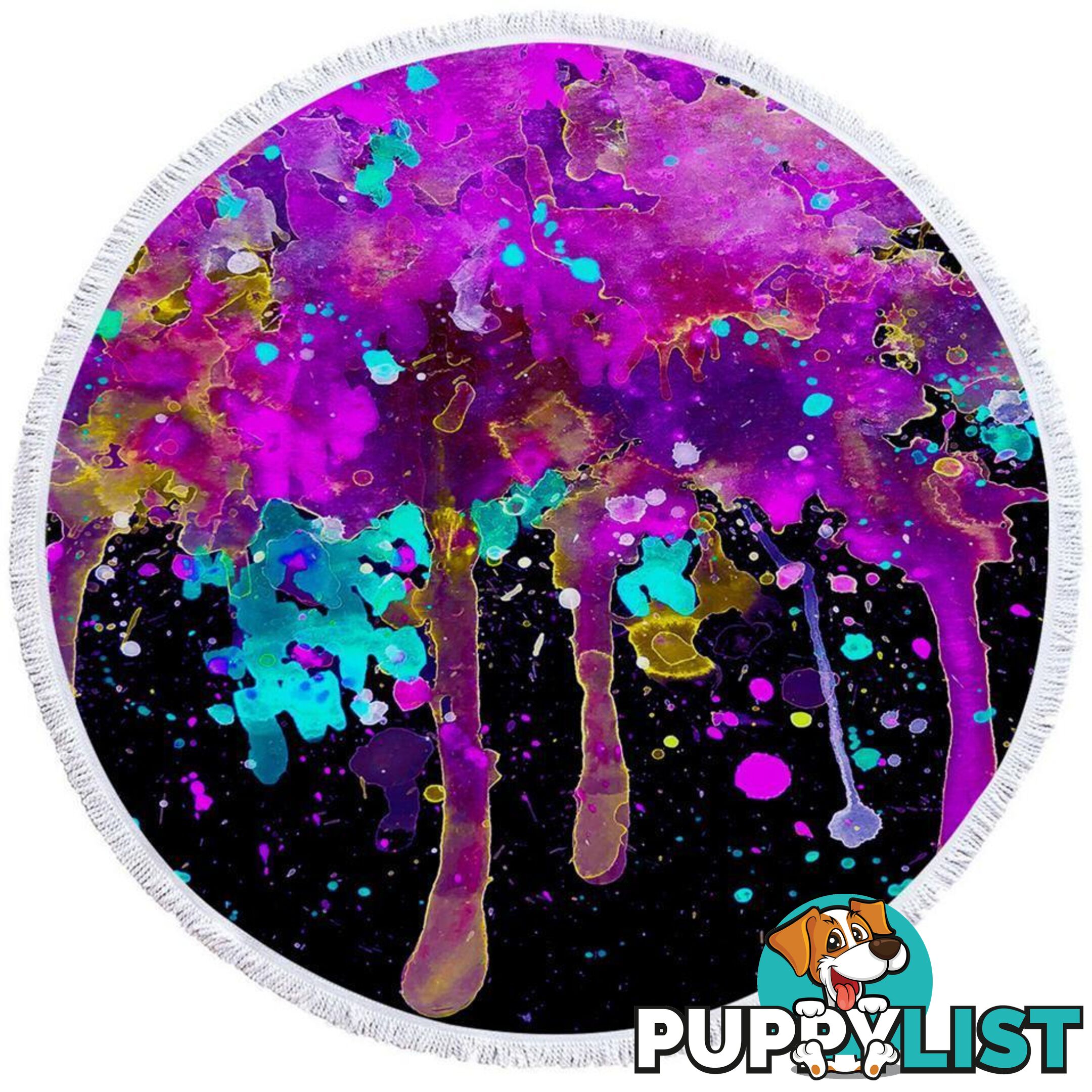 Purplish Melting Space Beach Towel - Towel - 7427046315852