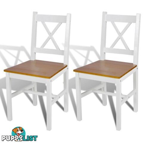 Wood Dining Chairs (2 Pcs) - White/Natural - Unbranded - 4326500432360