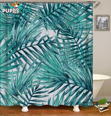 Palm Leaves Painting Shower Curtain - Curtain - 7427046097826