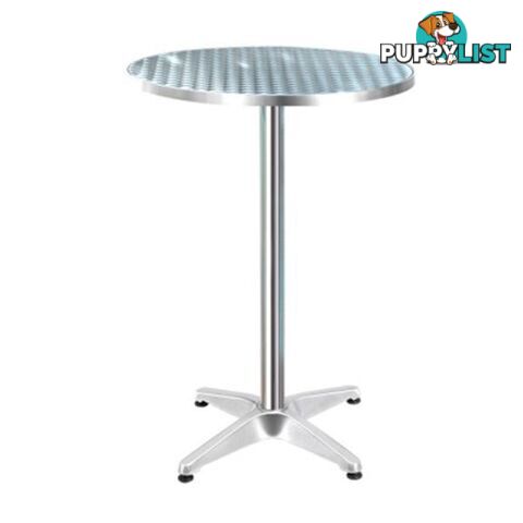 Outdoor Bar Table Aluminium Dining Table Round 70 Cm - Gardeon - 7427046183079