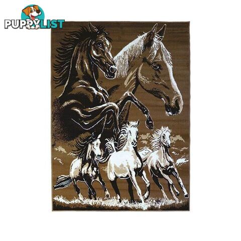 Polypropylene Allure Berber Horses Rug 115 X 155 Cm - Unbranded - 7427005868511