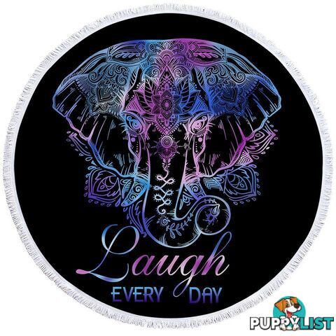 Inspirational Blue Purple Indian Elephant Beach Towel - Towel - 7427046312417