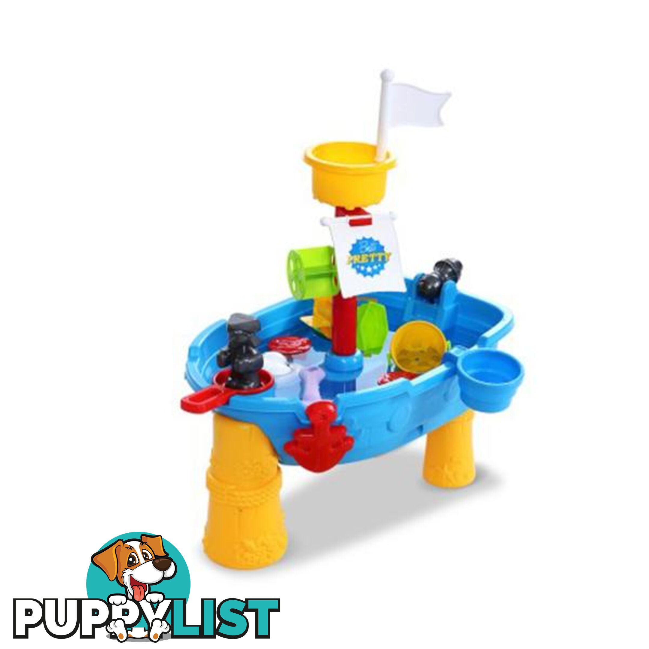 Beach Sand And Water Toys Outdoor Table Pirate Ship Childrens Sandpit - Keezi - 9350062284933