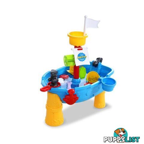 Beach Sand And Water Toys Outdoor Table Pirate Ship Childrens Sandpit - Keezi - 9350062284933