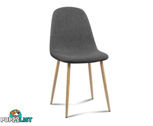 4x Adamas Fabric Dining Chairs - Dark Grey - Artiss - 9350062158463