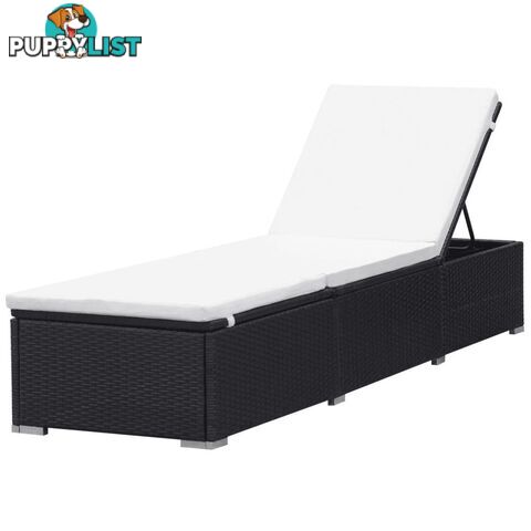 Poly Rattan Sun Lounger 195 x 60 x 31 Cm - Black - Unbranded - 4326500418456