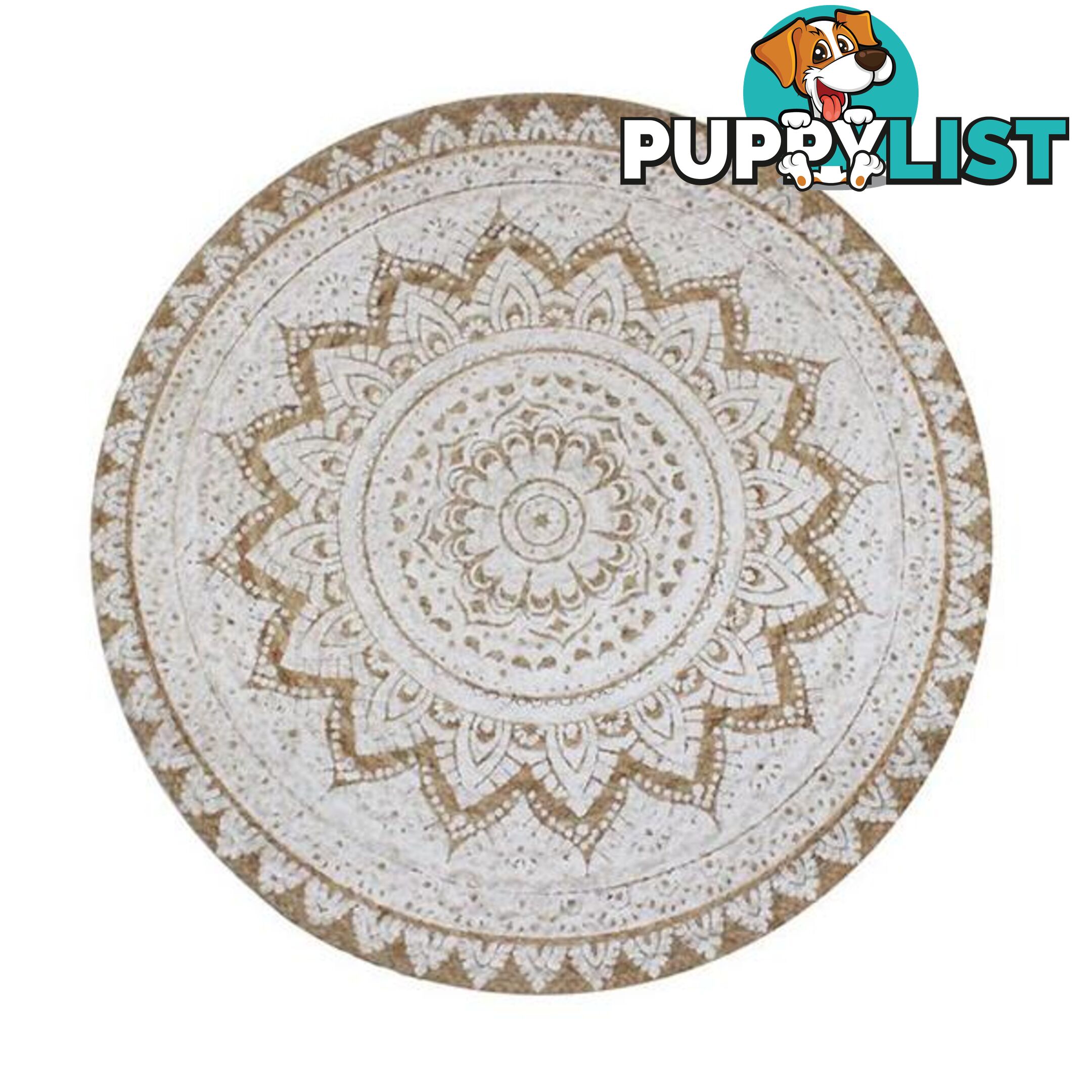 Area Rug Braided Jute Printed Round - Unbranded - 8718475574026