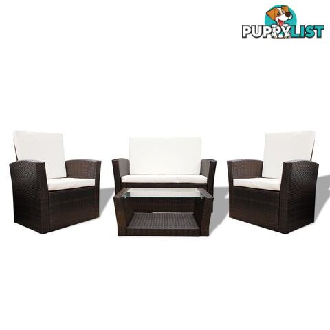 Garden Sofa Poly Rattan Set (10 Pcs) - Brown - Unbranded - 4326500418210