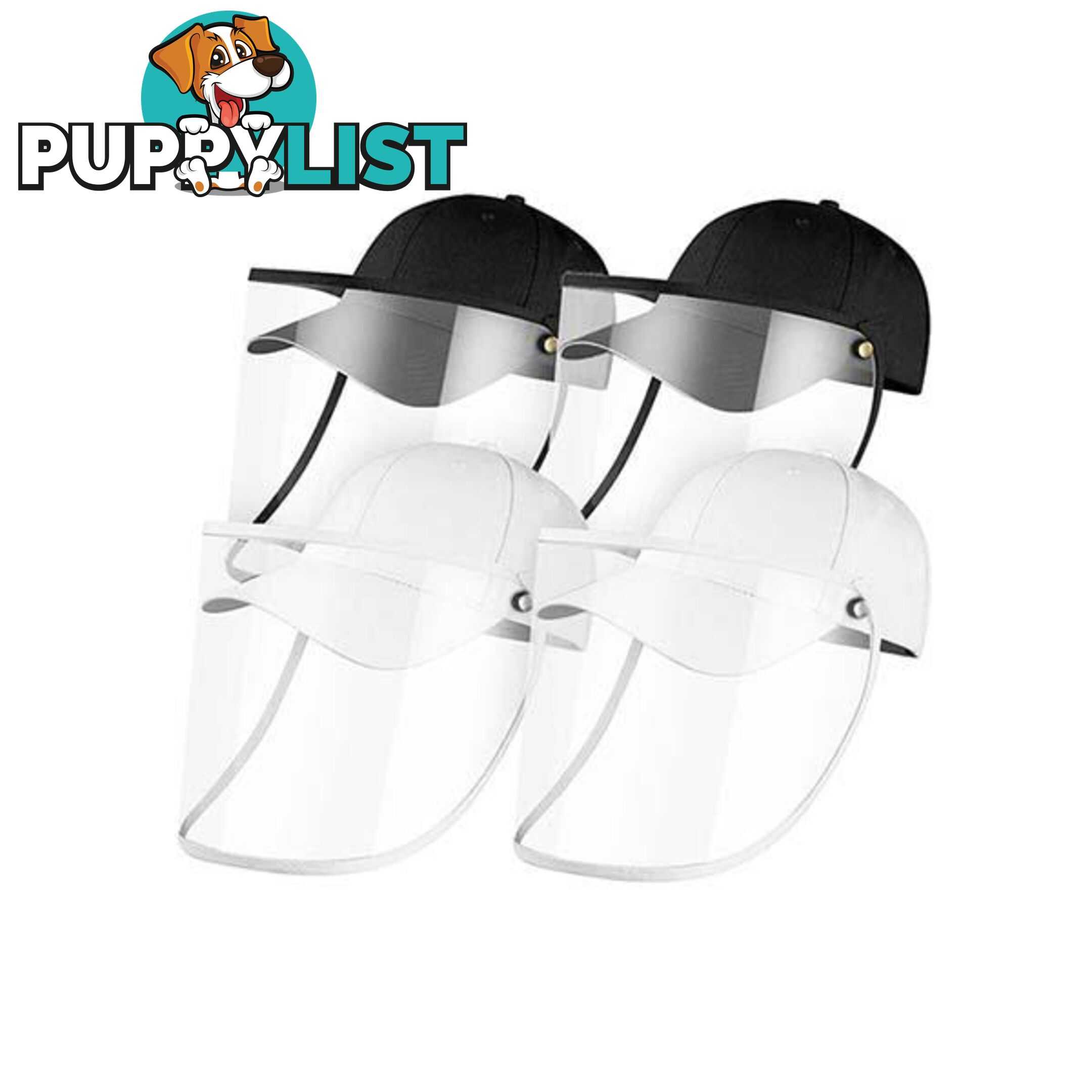 4X Outdoor Hat Anti Fog Dust Saliva Cap Face Shield Adult Black White - Unbranded - 9476062095369