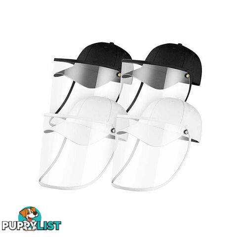 4X Outdoor Hat Anti Fog Dust Saliva Cap Face Shield Adult Black White - Unbranded - 9476062095369