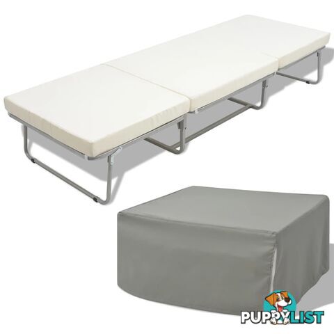 Folding Bed/Stool With Mattress Steel 200 x 70 Cm - Unbranded - 9476062042097