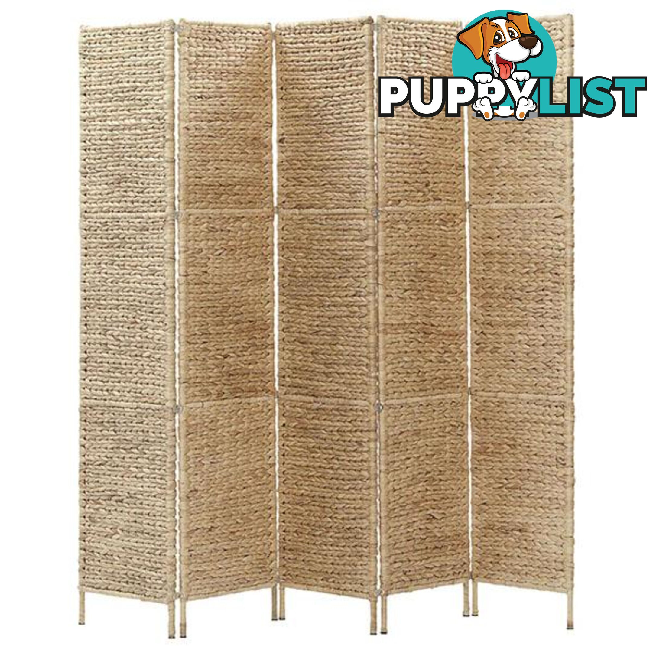 5 Panel Water Hyacinth Room Divider 193x160cm - Unbranded - 9476062105402