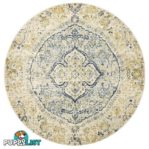 Museum Tyler Sky Blue Round Rug - Unbranded - 9375321850209