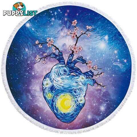 Space Human Heart Beach Towel - Towel - 7427046323147