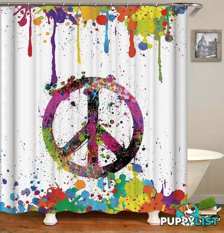 Riot Of Colors Peace Shower Curtain - Curtain - 7427046138703