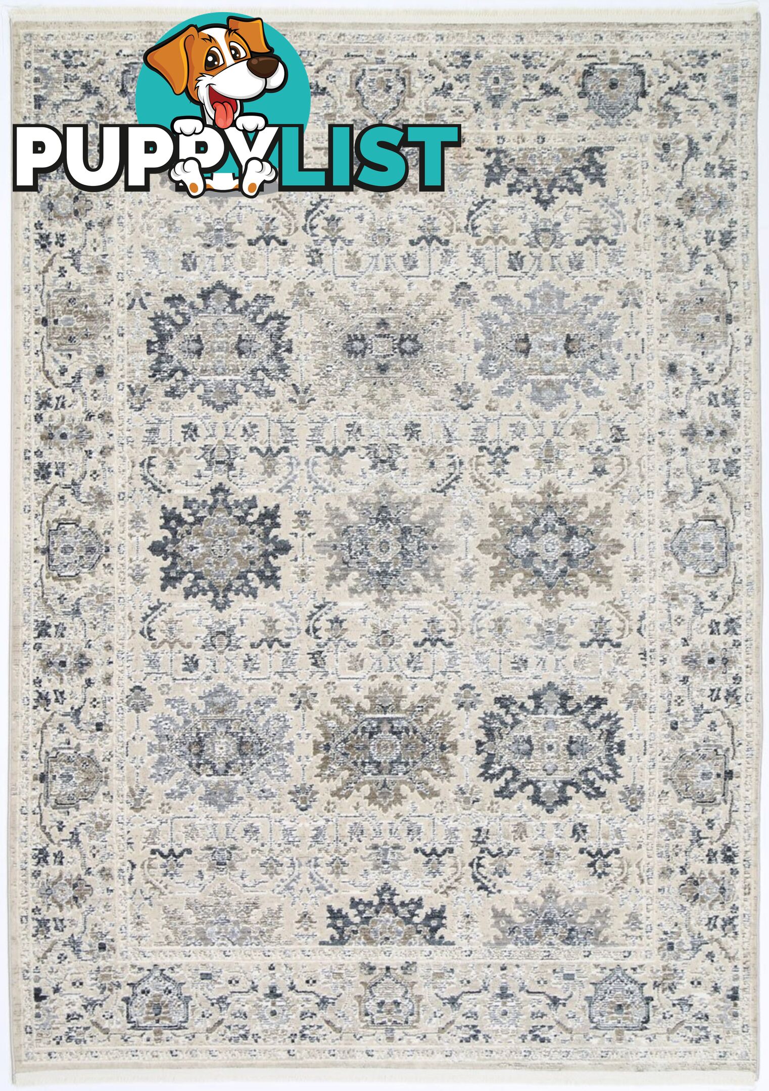 Istanbul Modern Aylin Cream Blue Rug - Unbranded - 7427046181693