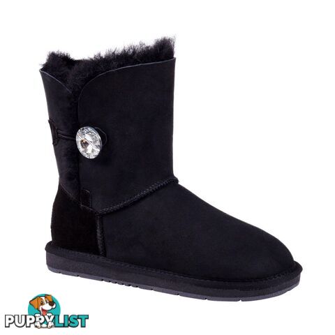 UGGS Short Crystal Button Sheepskin Beetta 6803 Women's Black - UGG - 822427506404