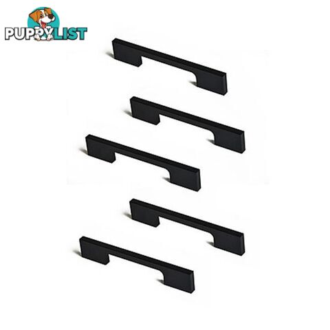 5X 96 Mm Kitchen Handle Cabinet Cupboard Door Drawer Square Black - Unbranded - 7427046163064