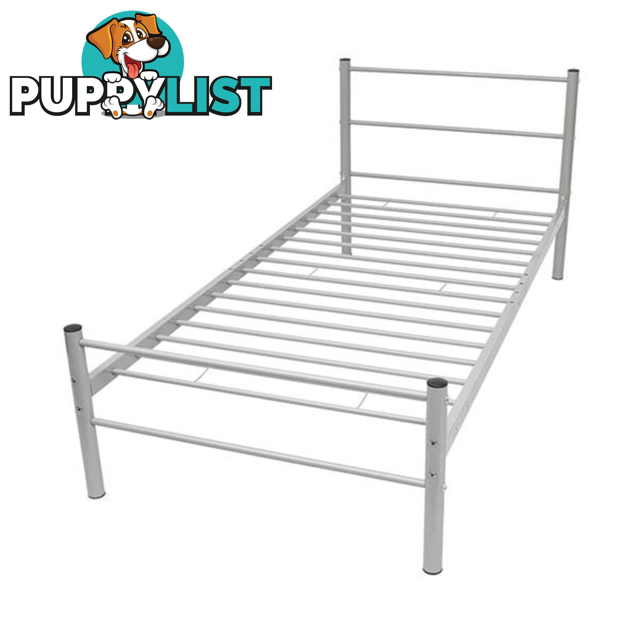 Bed Frame Grey Metal - Unbranded - 787976575724