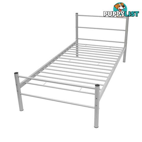 Bed Frame Grey Metal - Unbranded - 787976575724