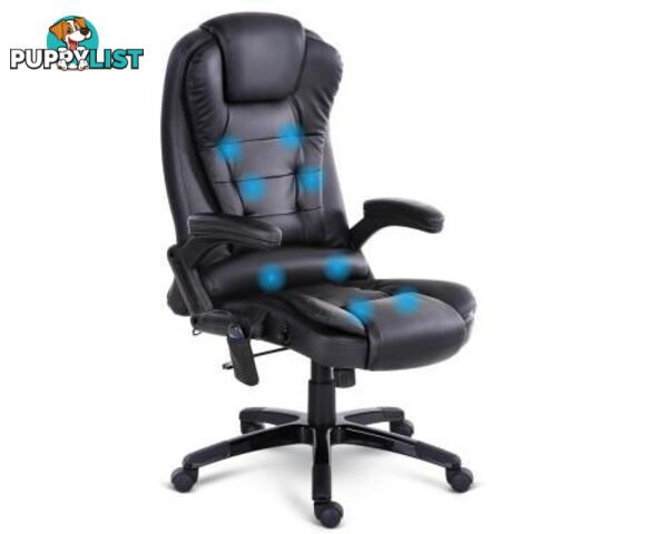 8 Point Massage Executive PU Leather Office Chair Black - Unbranded - 4326500250544