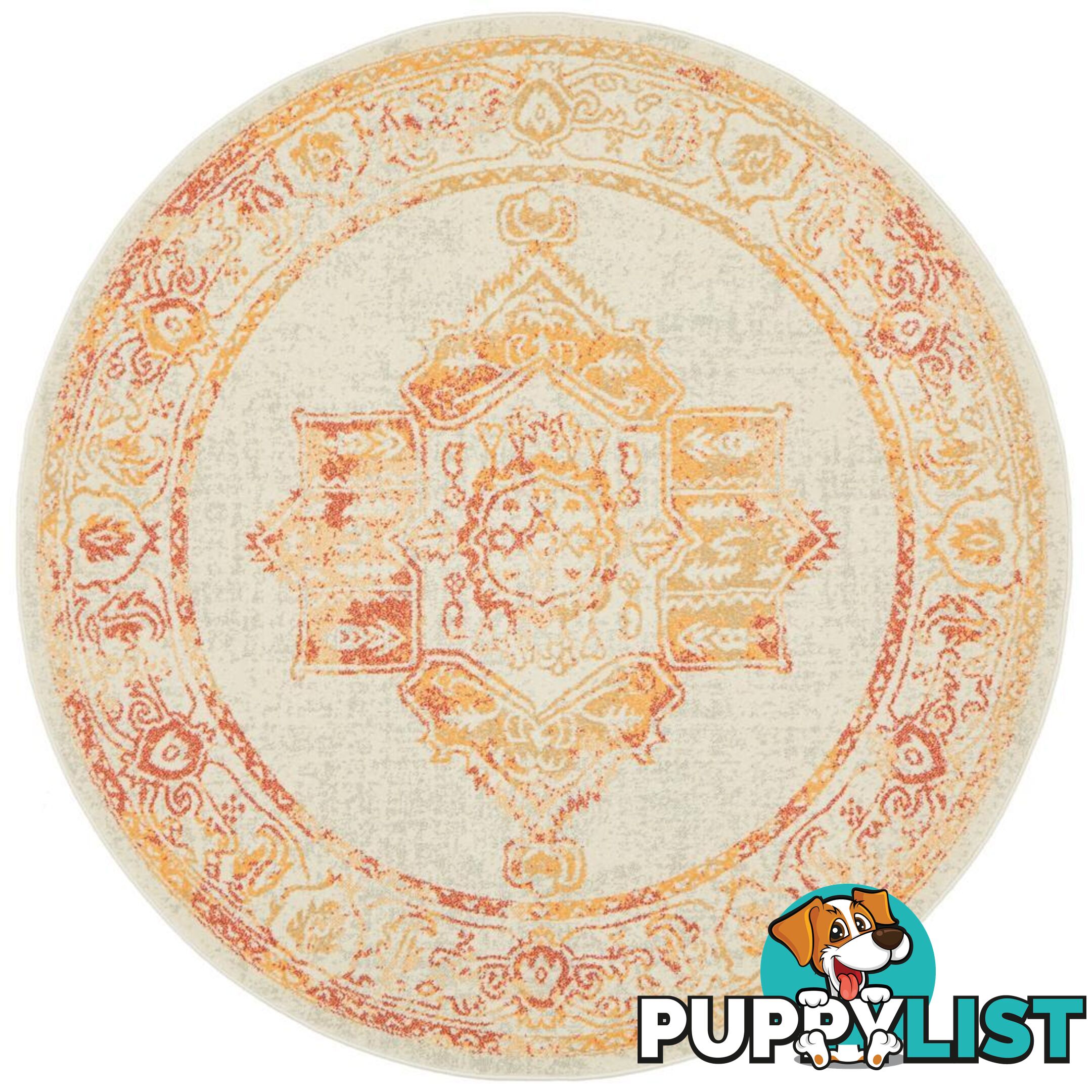 Avenue Yellow Sunset Round Rug - Unbranded - 9375321883078