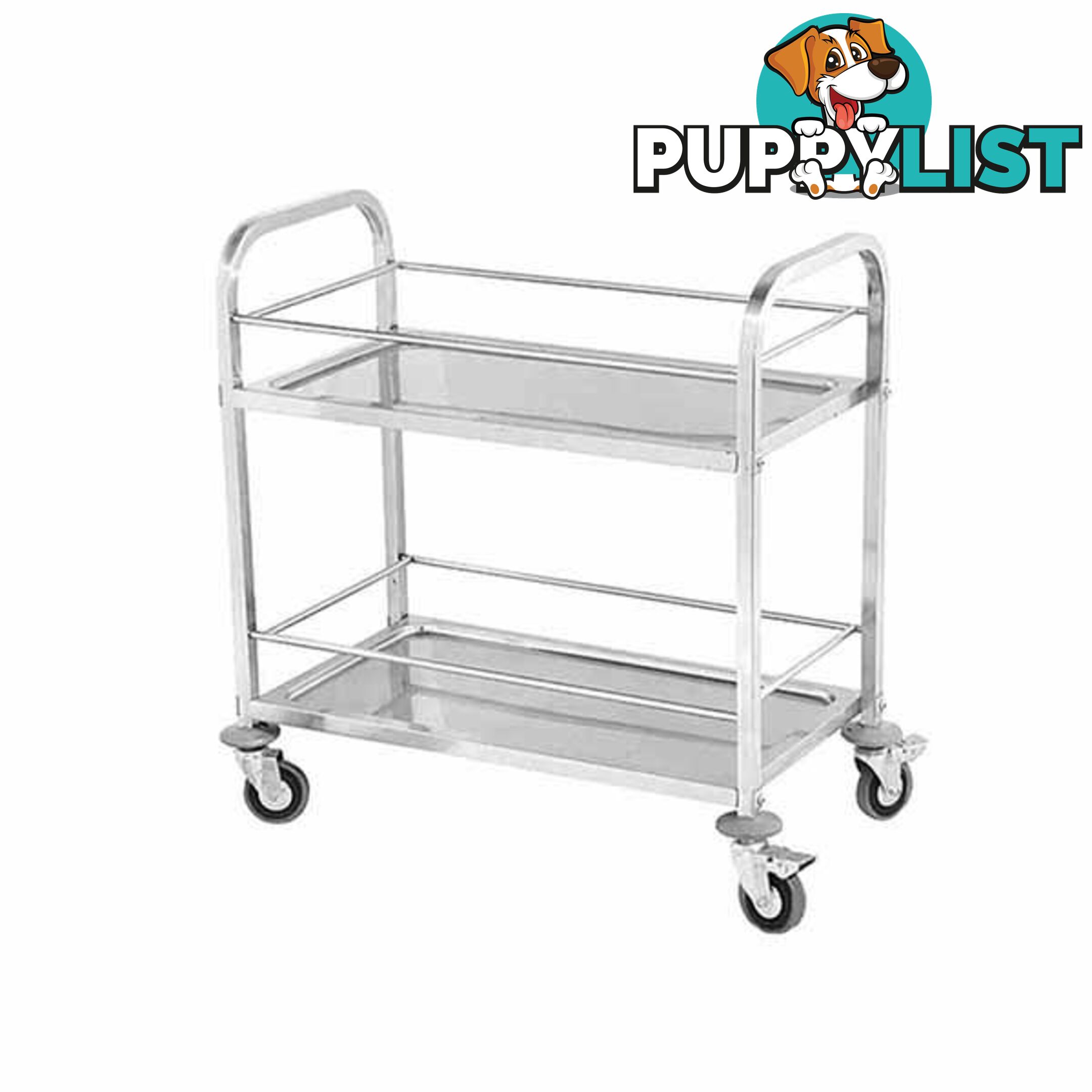 Soga 2 Tier 75X40X84Cm Stainless Steel Drink Food Utility Cart Small - Soga - 9476062092368