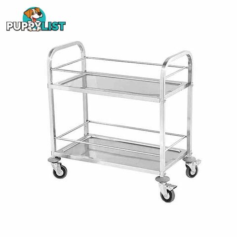 Soga 2 Tier 75X40X84Cm Stainless Steel Drink Food Utility Cart Small - Soga - 9476062092368