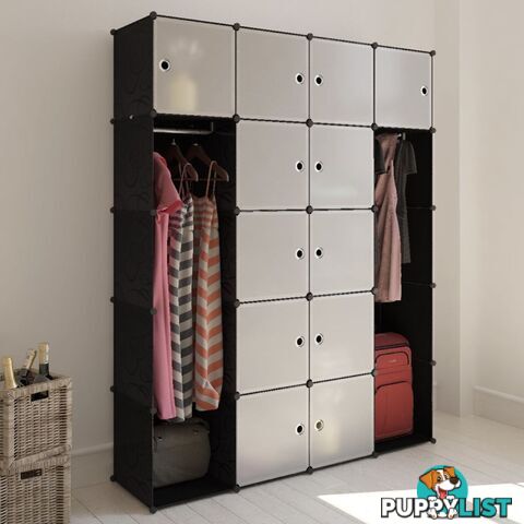 14-Compartment Modular Cabinet - Black/White - Unbranded - 4326500429766